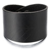 Mens Women Wide Black Leather Bracelet Leather Wristband with Leaf Veins Pattern, Snap Button - COOLSTEELANDBEYOND Jewelry