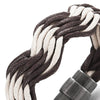 Mens Womens Multi-strand Braided Brown and White Cotton Rope Bangle Bracelet with Magnetic Clasp - COOLSTEELANDBEYOND Jewelry