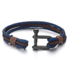 Mens Womens Steel Screw Anchor Shackles Nautical Sailor Black Braided Rope Cord Wrap Bracelet - COOLSTEELANDBEYOND Jewelry