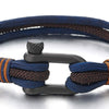 Mens Womens Steel Screw Anchor Shackles Nautical Sailor Black Braided Rope Cord Wrap Bracelet - COOLSTEELANDBEYOND Jewelry