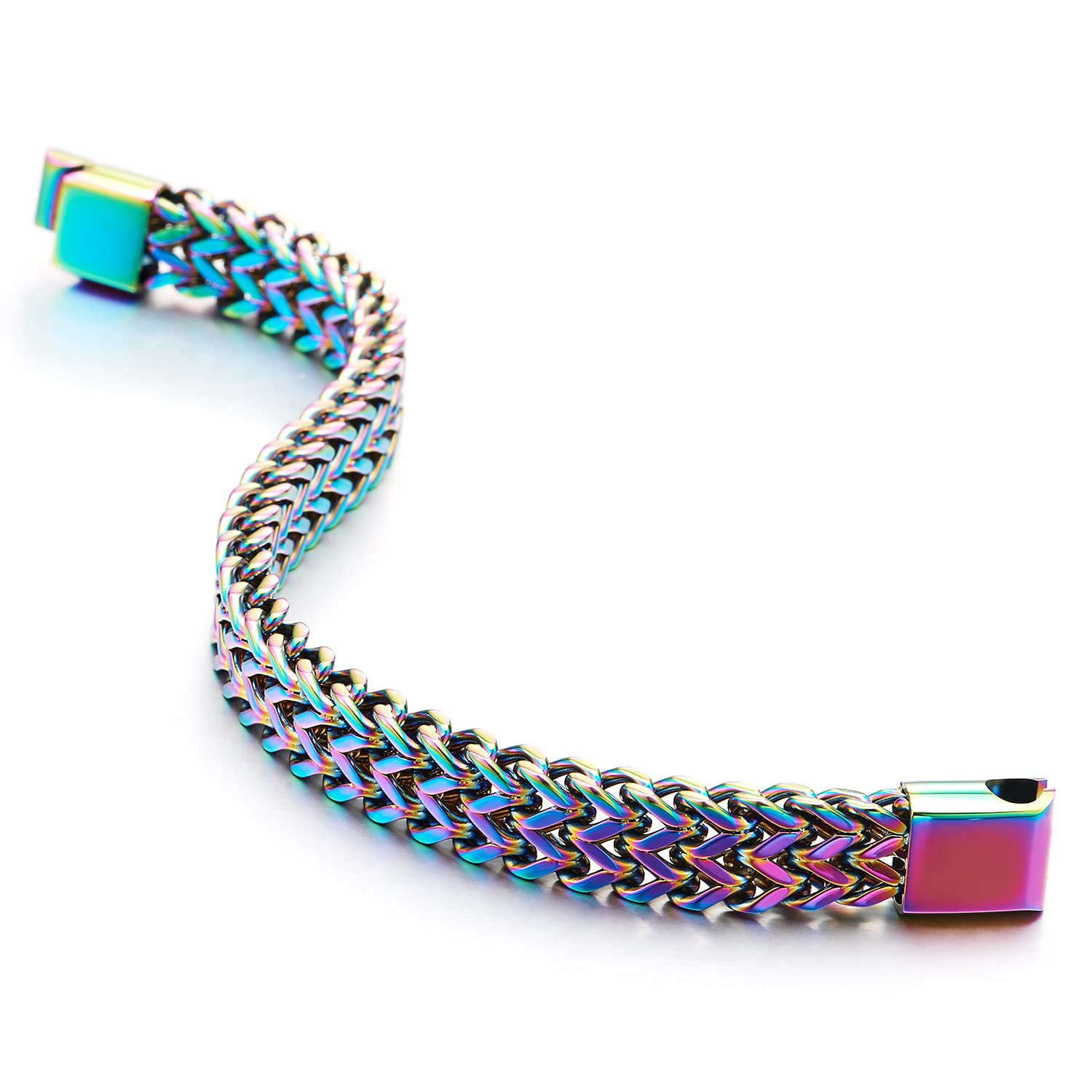 LUCKY2+7 Bracelets for Men-Stainless Steel Magnetic Clasp Franco Chain Mens  Bracelet