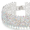 Sparkling Womens Colorful Rhinestones Pave Cluster Wide Bangle Bracelet, Bling Bling - COOLSTEELANDBEYOND Jewelry