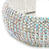 Sparkling Womens Crystal Rhinestones Cluster Wide Bangle Bracelet, Necklace, Luxury - COOLSTEELANDBEYOND Jewelry