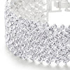 Sparkling Womens Rhinestones Pave Cluster Wide Bangle Bracelet, Bling Bling - COOLSTEELANDBEYOND Jewelry