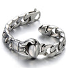 Unique Mens Stainless Steel Curb Chain Link Bracelet with Boxing Glove Polished - coolsteelandbeyond