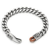 Unique Mens Womens Stainless Steel Curb Chain Bracelet, Hook Clasp with Cross - COOLSTEELANDBEYOND Jewelry
