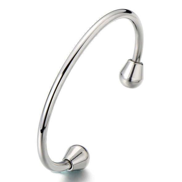 Unisex Elastic Adjustable Stainless Steel Bangle Bracelet for Men and Women Polished - COOLSTEELANDBEYOND Jewelry