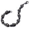 Unisex Skull Bracelet for Man for Women Stainless Steel Link Bracelet Silver Black Two-Tone Polished - COOLSTEELANDBEYOND Jewelry