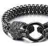 Vintage Biker Mens Steel King Lion Head Franco Box Link Chain Bracelet Spring Ring Clasp 8.5 Inches - COOLSTEELANDBEYOND Jewelry