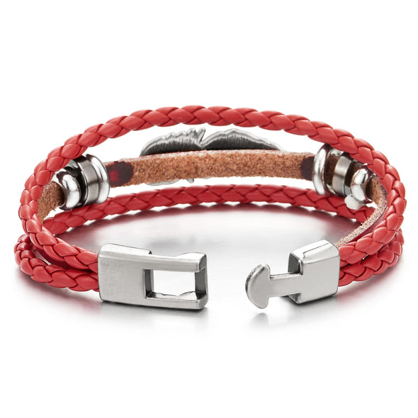 Braided Leather Bracelet With Baby Footprint | Rugged Gifts