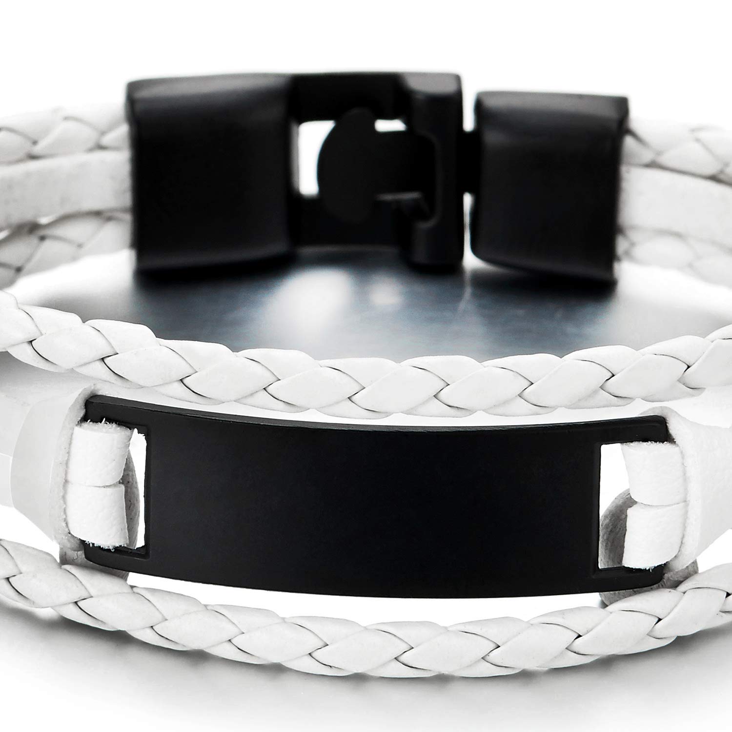 Leather Bracelet Women's Bracelet White Leather Cuff 