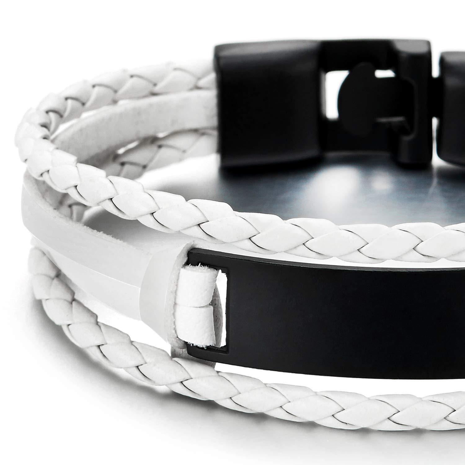 Leather Bracelet Women's Bracelet White Leather Cuff 