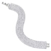 Womens Bling Bling Shinny Crystal Rhinestones Cluster Wide Bangle Bracelet - COOLSTEELANDBEYOND Jewelry