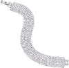 Womens Bling Bling Shinny Crystal Rhinestones Cluster Wide Bangle Bracelet - COOLSTEELANDBEYOND Jewelry