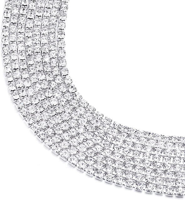 Womens Bling Bling Shinny Crystal Rhinestones Cluster Wide Bangle Bracelet - COOLSTEELANDBEYOND Jewelry
