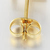 1 Pair 6MM White Cubic Zirconia Stud Earrings for Man Women, Gold Color Stainless Steel - COOLSTEELANDBEYOND Jewelry