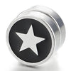10MM Magnetic Star Circle Stud Earring Steel with Black Enamel, Non-Piercing Cheater Fake Ear Gauges - coolsteelandbeyond