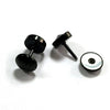 10mm Mens Black Star of David Stud Earrings Steel Cheater Fake Ear Plugs Gauges with Black Spike Cz - COOLSTEELANDBEYOND Jewelry