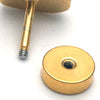 10mm Mens Women Gold Circle Stud Earrings Blue Glitter, Steel Cheater Fake Ear Plugs Gauges Tunnel - COOLSTEELANDBEYOND Jewelry