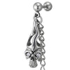 1pc Men Women Steel Chain Ear Cuff Ear Clip with Skull Screw Stud Earring - COOLSTEELANDBEYOND Jewelry