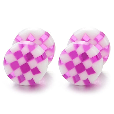 2pcs 9MM Magnetic White Circle Stud Earrings for Men Women, Non-Piercing Fake Ear Plugs Gauge 2pcs 9MM Magnetic White Circle Stud Earrings for Men Women, Non-Piercing Fake Ear Plugs Gauge