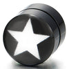 2pcs 8mm Magnetic Black Circle Star Stud Earrings for Men Women, Non-piercing Clip on Fake Ear Plugs - coolsteelandbeyond
