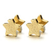 2pcs Gold Star Screw Stud Earrings for Men Women, Steel Cheater Fake Ear Plugs Gauges, Satin Finished - COOLSTEELANDBEYOND Jewelry