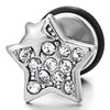 2pcs Mens Womens Steel Star Pentagram Stud Earrings with Cubic Zirconia, Screw Back, New Style - COOLSTEELANDBEYOND Jewelry