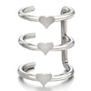 2pcs Silver Color Steel Ear Cuff Ear Clip Non-Piercing Clip On Earrings with Heart for Women - COOLSTEELANDBEYOND Jewelry