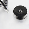 2pcs Womens Stainless Steel Black Barbell Circle Stud Earrings with Dangling Hearts, Screw Back - coolsteelandbeyond