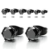 3-8MM Black Cubic Zirconia Mens Ladies Black Stud Earrings Stainless Steel, 1 Pair - COOLSTEELANDBEYOND Jewelry