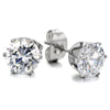 3-9 MM Mens Ladies White Cubic Zirconia Stud Earrings Stainless Steel, 2pcs(3mm) - COOLSTEELANDBEYOND Jewelry