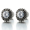 6MM Cubic Zirconia Vintage Style Stud Earrings for Men Women Stainless Steel, Screw Back, 2pcs - COOLSTEELANDBEYOND Jewelry