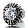 6MM Cubic Zirconia Vintage Style Stud Earrings for Men Women Stainless Steel, Screw Back, 2pcs - COOLSTEELANDBEYOND Jewelry