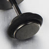 8-12MM Mens Black Stud Earrings Stainless Steel Illusion Tunnel Plug Screw Back with Carbon Fiber, 2pcs - coolsteelandbeyond