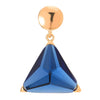 Art Deco Gold Statement Stud Earrings Blue Faceted Crystal Triangle, Drop Dangle Banquet Dress Party - COOLSTEELANDBEYOND Jewelry