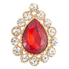Banquet Red Crystal Rhinestones Cluster Teardrop Large Statement Stud Earrings, Gold Luxurious - COOLSTEELANDBEYOND Jewelry