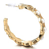 Beautiful Gold Color Circles Statement Hoop Huggie Hinged Stud Earrings with White Pearls - COOLSTEELANDBEYOND Jewelry