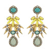 Bohemian Statement Earrings Colorful Gem Stone Rhinestone Cluster Chandelier Flower Petal Long Drop - COOLSTEELANDBEYOND Jewelry