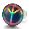 Colorful Anti-war Peace Sign Dome Stud Earrings for Man and Women, Stainless Steel, 2pcs - coolsteelandbeyond
