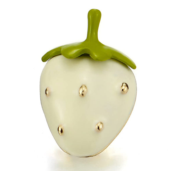 Cute Green Cream White Strawberry Statement Stud Earrings