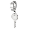 Dangling Key Huggie Hinged Hoop Earrings for Men Women, Stainless Steel, 2pcs - COOLSTEELANDBEYOND Jewelry