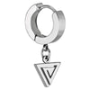 Dangling Swirl Triangle Huggie Hinged Hoop Earrings for Men Women, Stainless Steel, 2pcs - COOLSTEELANDBEYOND Jewelry