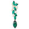 Emerald Green Art Deco Prom Rhinestone Marquise Cluster Chandelier Long Dangle Statement Earrings - COOLSTEELANDBEYOND Jewelry