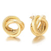 Gold Color Statement Stud Earrings Large Mat Braided Knot, Fashionable, Party Dress Banquet - COOLSTEELANDBEYOND Jewelry