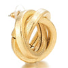 Gold Color Statement Stud Earrings Large Mat Braided Knot, Fashionable, Party Dress Banquet - COOLSTEELANDBEYOND Jewelry
