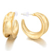 Hipster Rose Gold Concave Textured Circles Hoop Huggie Hinged Stud Earrings - COOLSTEELANDBEYOND Jewelry