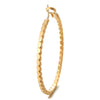 Large Gold Color Statement Earrings Braided Wreath Circle Huggie Hinged Hoop, Dress Party Prom - COOLSTEELANDBEYOND Jewelry