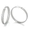 Large Statement Earrings Grid Mesh Circle Huggie Hinged Hoop, Fashionable, Party Event Prom Dress - COOLSTEELANDBEYOND Jewelry