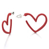 Lovely Red Open Heart Hoop Huggie Hinged Stud Earrings Acrylic - COOLSTEELANDBEYOND Jewelry